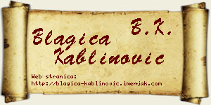 Blagica Kablinović vizit kartica